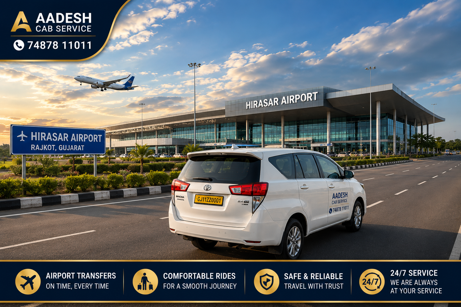 Hirasar Airport to Dwarka taxi service