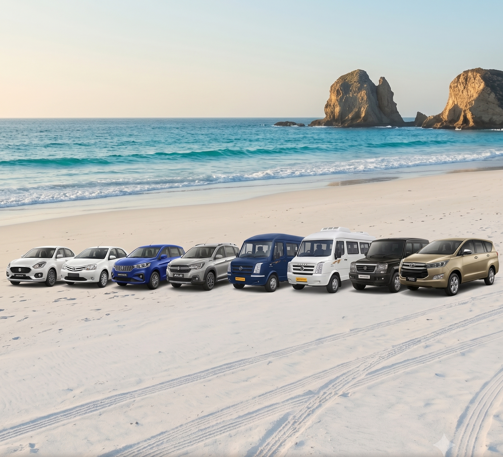 Aadesh Cab Service fleet of cars and tempo travellers